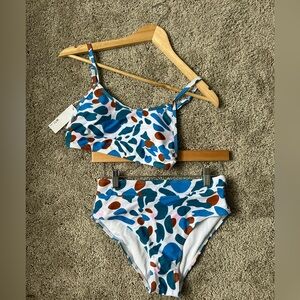 Colorful Abstract High Wasted Bikini Set